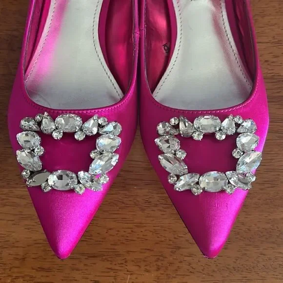 Nine West Avalon Satin Covered Jeweled Heel - Picture 13 of 14